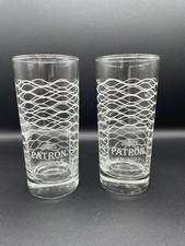 Patron Tequila Highball Cocktail Glasses Set 2 Honeycomb Bee