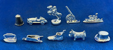 Vintage Old Lot 10 MONOPOLY Plastic Game Tokens Tokens Boat Car
