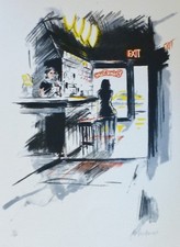 Daniel Authouart Crime Scene 2015 Hand signed numbered 53/99 Lithograph bar art