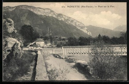 Cpa morette pont sur - cpa,