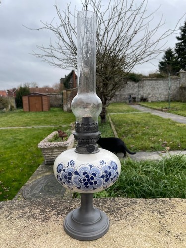 Lampe petrole faience - lampe, en