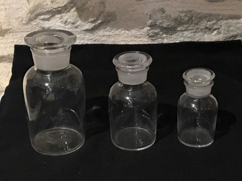 Trio flacons verre avec - flacons, en