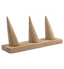 Porte-bagues en bois massif brut / Présentoir à ba