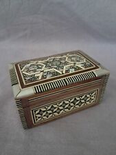Magnifique petite boîte à bijoux en bois et nacre égypte marqueterie orientale