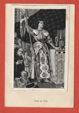 Old postcard - woven silk - Joan of Arc