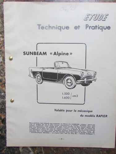Sunbeam alpine étude - sunbeam,