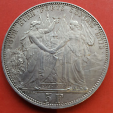 MONNAIE ANCIENNE en argent   5 Francs  SUISSE  LAUSANNE  1876