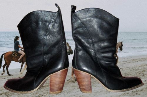 Santiags vrai cuir noir - , 36