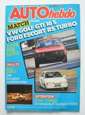 AUTO HEBDO 545 october 1986 Ivan Capelli VW Golf GTI 16S Ford Escort RS Turbo