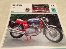Carte moto MV Agusta 750 S 1973 collection Atlas Italie