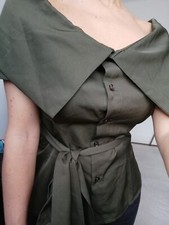 Chemisier blouse kaki épaules dénudées NEUF Koolook 36/38