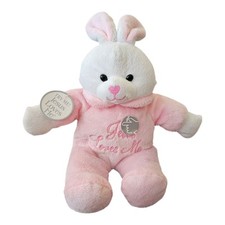 Dandee Jesus Loves Me Stuffed Plush White Pink Baby Girl Bunny Rabbit Toy WORKS