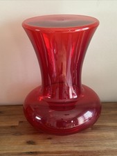La Boheme By Kartell w/ Starck - Red Acrylic Stool Vase End Table 18" Height