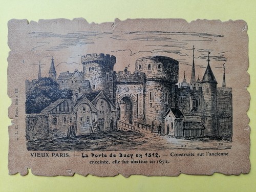 Old postcard leather parchment