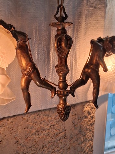 Ancien lustre avec cherubins - lustre,