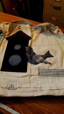 OOAK- Handmade Lg. Canvas Market Tote Bag w/antique quilt, Bird house Applique
