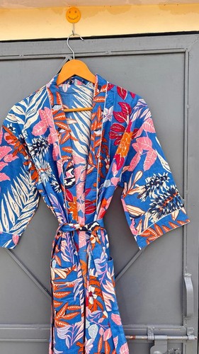 Peignoir kimono coton - coton, noir