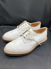 Sz 9 Trickers NWOB Wingtip Oxford Pierced Heart Royal Appointment HRH White