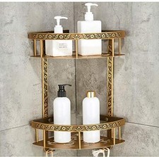 Aluminium Double Volet Coin Finition Antique Salle Cuisine Étagère Laiton