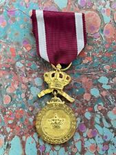 BELGIUM MEDAL ORDER OF THE CROWN GOLD CLASS WORK AND PROGRESS