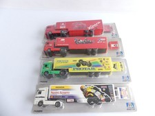 ITALERI 1:87 / 4 MISCELLANEOUS EUROPEAN TRUCKS WITH MOTORSPORT AND MOTORCYCLE TRAILER