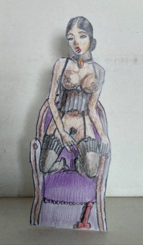 Dessin érotique aux crayons