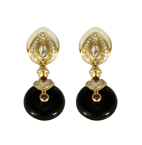 Boucles oreilles or jaune - or,