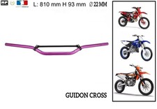 Guidon Moto Cross Cyclo Enduro  50 / 125 /  250 cc Violet Anodisé Diam 22 mm