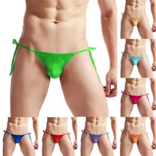 Mens T-Back Tie-Side Micro Thongs Briefs Bulge Pouch Panties G-String Underwear↕