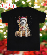 Christmas Light Alaskan Malamute Xmas Gift Unisex T-Shirt All Size PR935