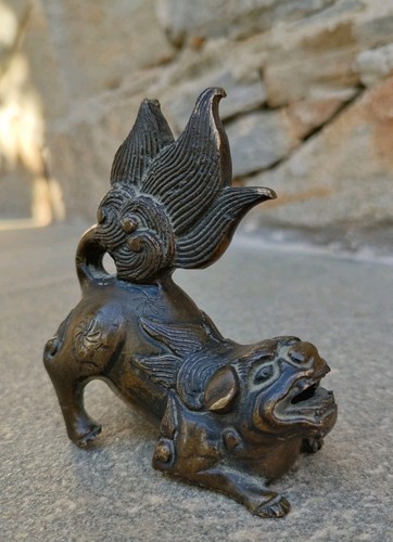 Ancienne statuette chien fo - statuette,