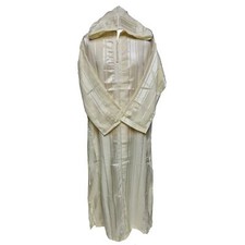 Homme Marocain Crème Capuche Manches Longues Coton Mélange Thobe Juba Djellaba