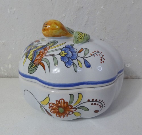 Ancienne bonbonnière faïence - bonbonnière,