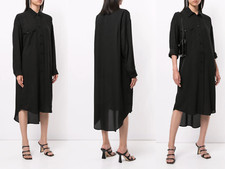 Givenchy Pure Silk Oversized Logo Print Chaîne Motif Chemise Robe L