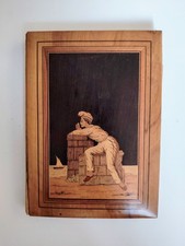 Porte document en bois d'olivier, Marqueterie, souvenir de Cannes