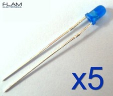 Lot de 5 LED diode bleu 3mm