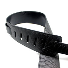 belle sangle de guitare noire imitation croco ..