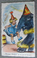 Carte fantaisie Germaine Bouret serie 1206 Le cirque