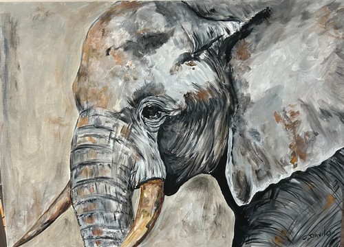Elephant tableau acrylique sur - elephant,