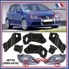Kit Fixation Optique Phare Avant Gauche + Droite prévu pour VW GOLF 5 JETTA 3