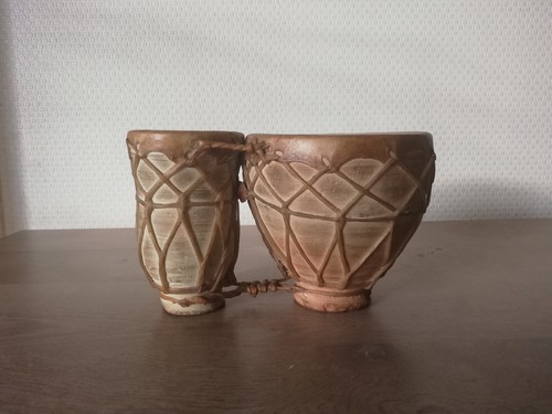 Djembé double terre cuite - en,