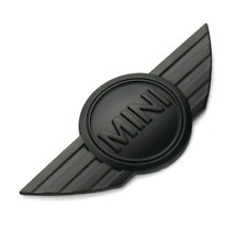 RARE Black MINI Cooper CLUBMAN S FRONT HOOD Emblem Badge sticker R50 R52 R57 ONE