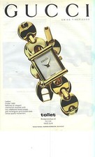 1995 ADVERTISING TOLLET GUCCI Model 1800 LADIES Jewelry Watch Jeweler
