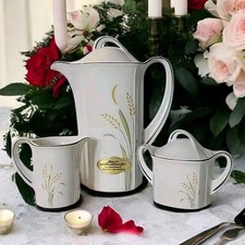 Vtg Winterling Marktleuthen Bavaria Coffee/Tea Pot Creamer & Sugar Porcelain EUC