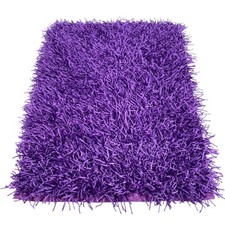 Tapis Shaggy violet lilas moderne - poil de 6 cm de long - antidérapant, 12 tail