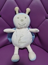 Peluche doudou coccinelle beige bleu A-DERMA ADERMA environ 28 cm TBE