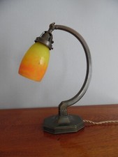 Genuine Art Deco Lamp Tulip Glass Paste Signed Muller Brothers Art Nouveau