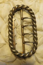 SILVER BELT BUCKLE NINETEENTH TWISTED 6.7 cm x 3.8 cm - 36.88 gr