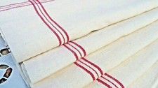 ANTIQUE 3.50m RED BORDER LINEN