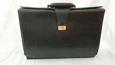 sac cartable porte documents cuir sellier Lancel vintage